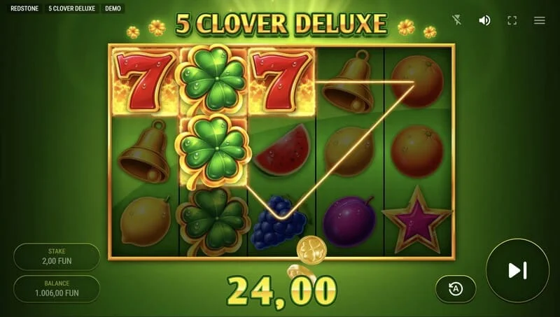 5 Clover Deluxe - ushindi wa mchezo wa msingi
